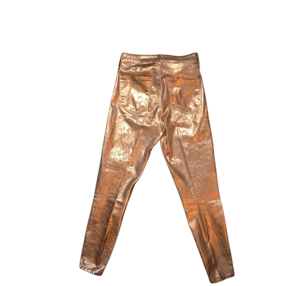 L’AGENCE Margot High Rise Skinny Jeans ~  Size 28 Petal Rose Gold Foil NWOT - Picture 5 of 8